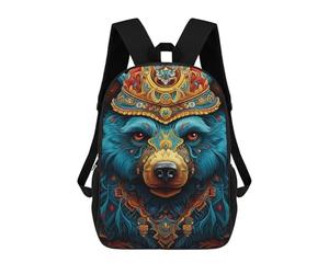sinyumoney Royal Bear Portrait Backpack Cartoon Plush Bag, 3D Backpack for Kids School Bag Birthday Gift Idea for Boys And Girls 17inch