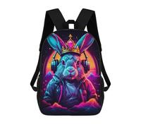 sinyumoney Royal Bunny DJ Backpack School Rucksack Casual Daypacks School Work Travel Bag for Camping Outdoor Adventures And Daily Travel 17inch