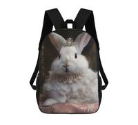 sinyumoney Royal Bunny Portrait Backpack School High Secondary School Bags Casual Backpack for Teenage Girls Boys Women Men 17inch
