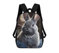 sinyumoney Royal Bunny Portrait Backpack School Lightweight Casual Daypack School Backpacks for Men, Women & Teenage Boys 17inch