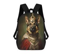 sinyumoney Royal Canine Majesty Backpacks Kids School Backpack School Bag 3D Printed School Bag for Boys Elementary And Middle School Students 17inch