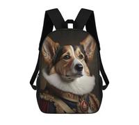 sinyumoney Royal Canine Portrait-3 Kids School Backpack School Bag 3D Printed School Bag for Boys Elementary And Middle School Students 17inch