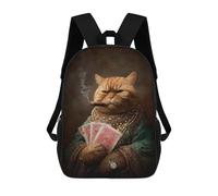 sinyumoney Royal Cat Cigar Smoking School Backpack Lightweight Airport College Students Back Pack for Boys/Girls/Teenagers 17inch