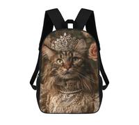 sinyumoney Royal Cat in Lace Dress-1 Children's Backpacks School Backpack 3D Printed for Kids Travel Rucksacks Book Bags Kids 17inch School Bag