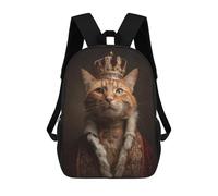 sinyumoney Royal Cat Portrait-12 Backpack School Water Resistant Travel Backpack Computer Bag - Perfect for Travel, Work And Daily Use 17inch