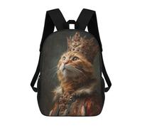 sinyumoney Royal Cat Portrait-9 Backpack Cartoon Plush Bag, 3D Backpack for Kids School Bag Birthday Gift Idea for Boys And Girls 17inch