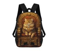 sinyumoney Royal Cat Throne Decor-4 Backpack School Bag Lightweight Airport College Students Back Pack for School/Work/Travel 17inch