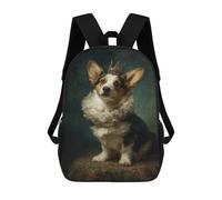 sinyumoney Royal Corgi Portrait-2 3D Printed 17inch Kids School Backpack School Bag Fashion Rucksacks for Boys Elementary And Middle School Students