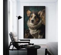 sinyumoney Royal Corgi Portrait-3 Wall Pictures Living Room Prints for Special Occasions Large Abstract Canvas Wall Art 24x36inch(60x90cm)
