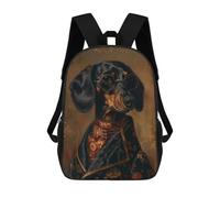 sinyumoney Royal Dachshund Portrait Art Print School Backpack Lightweight Schoolbag Dayback Bookbag College for Camping Outdoor Adventures And Daily Travel 17inch