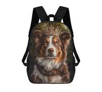 sinyumoney Royal Dog Collar with Crown-1 Children's Backpacks School Backpack 3D Printed for Kids Travel Rucksacks Book Bags Kids 17inch School Bag