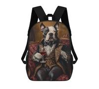 sinyumoney Royal Dog in Luxury Attire Backpack School Bag Lightweight Airport College Students Back Pack for School/Work/Travel 17inch