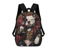 sinyumoney Royal Dog in Luxury Suit 3D Printed 17inch School Bag Children's School Backpack Travel Backpacks Casual Fashion Bag for Kids School Students