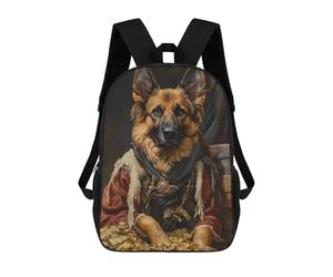 sinyumoney Royal Dog in Regal Attire Backpack School Bag Large School Backpack for Boys - Perfect for Travel, Work And Daily Use 17inch