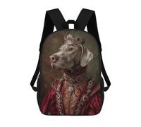 sinyumoney Royal Dog Portrait Backpacks 3D Printed 17inch Kids School Backpack Outdoor Casual Daypack Casual Travel Bags for Middle School Students