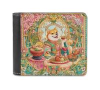 sinyumoney Royal Feast with Shiba Inu 3D Print PU Leather Wallet Credit Card Slots RFID Blocking Stylish Banknote Compartments Wallets Gifts 11.7cm*9.5cm