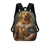 sinyumoney Royal Golden Retriever Armor School Backpack 3D Printed Children's 17inch Backpacks Bag Bookbag for Kids Boy Girl Book Bags Kids School Bag Travel Rucksacks