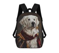 sinyumoney Royal Golden Retriever Portrait Children's Backpacks School Backpack 3D Printed for Kids Travel Rucksacks Book Bags Kids 17inch School Bag