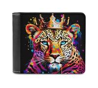 sinyumoney Royal Leopard Majesty -2 3D Print Wallet Credit Card Cash Id Holder Leather RFID Banknote Compartments Stylish Durable Wallets 11.7cm*9.5cm