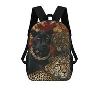 sinyumoney Royal Leopard Portrait -1 School Bags Fashion Stationery Backpack Waterproof Casual Daypacks for Men, Women & Teenage Boys 17inch