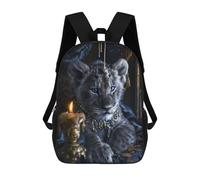 sinyumoney Royal Lion Cub Portrait-2 3D Printed 17 Inch School Backpack Children's Backpacks 3D Printed Cool Knapsack for Boys Elementary And Middle