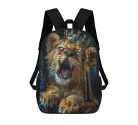 sinyumoney Royal Lion Cub Yawn Backpack School Bag Water Resistant School Bag Business Backpack for Boys/Girls/Teenagers 17inch