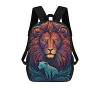 sinyumoney Royal Lion Family Art Print Backpack School Water Resistant Travel Backpack Computer Bag - Perfect for Travel, Work And Daily Use 17inch