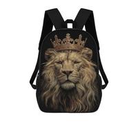 sinyumoney Royal Lion King Crown Art Rucksack Water Resistant Computer Rucksack for Camping Outdoor Adventures And Daily Travel 17inch