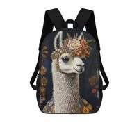 sinyumoney Royal Llama with Floral Crown Children's Backpacks 17inch School Backpack 3D Printed Bag Bookbag for Kids Travel Rucksacks Boy Girl Book Bags Kids School Bag