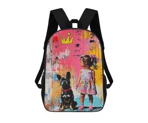 sinyumoney Royal Pals Kids & Pets Art Print School Bag 3D Printed Children's School Backpack Casual Fashion Travel Backpacks for Kids School Students 17inch
