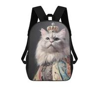 sinyumoney Royal Persian Cat Art Print Backpack School Bag Lightweight Airport College Students Back Pack for School/Work/Travel 17inch