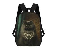 sinyumoney Royal Persian Cat Portrait Backpack School Daypacks Business Backpack Water Resistant Bookbag for Boys/Girls/Teenagers 17inch