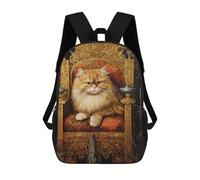 sinyumoney Royal Persian Cat Throne-14 School Backpack for Girls 17inch Casual Daypack Lightweight Rucksack Boy Girl Backpack for Middle School Students