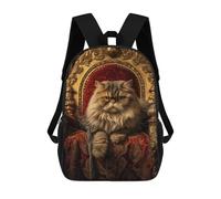 sinyumoney Royal Persian Cat Throne-8 Children's Backpacks 17inch School Backpack 3D Printed Bag Bookbag for Kids Travel Rucksacks Boy Girl Book Bags Kids School Bag
