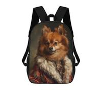 sinyumoney Royal Pomeranian Portrait Backpack School Bag Water Resistant School Bag Business Backpack for Boys/Girls/Teenagers 17inch