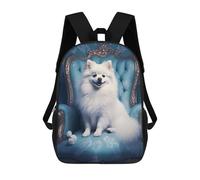 sinyumoney Royal Pomeranian Throne Children's School Backpack Fashion Casual Children's Backpacks 3D Printed School Bags Boy Large Backpack 17inch