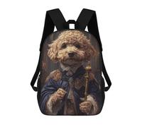 sinyumoney Royal Poodle Portrait Rucksack Water Resistant School Bag Business Backpack for Men, Women & Teenage Boys 17inch