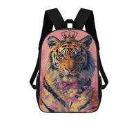 sinyumoney Royal Tiger with Crown Art Print School Bag 3D Printed Children's School Backpack Casual Fashion Travel Backpacks for Kids School Students 17inch