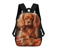 sinyumoney Ruby Cavalier King Charles Spaniel School Backpack 3D Printed School Bags Boys Girls Laptop Backpack for Kids/Students/Adults 17inch