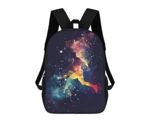 sinyumoney Runner Galaxy Silhouette Backpack School Water Resistant Computer Rucksack for Men/Women 17inch