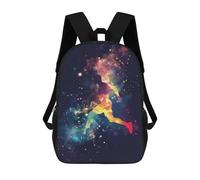 sinyumoney Runner Galaxy Silhouette Kids Backpack, Backpack School Bag, Backpacks Kids School 3D Printed School Bags for Elementary And Middle School Students Teens Birthday Gift 17inch