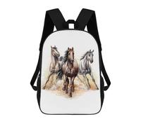 sinyumoney Running 3 Horses Backpack School Bag Backpack For Girls Boys Backpacks Large Capacity Kids Backpack Lightweight School Bags For Kids Students 17inch