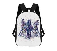 sinyumoney Running Horse Line Artwork School Backpack Work Laptop Backpack Rucksack Bag for Camping Outdoor Adventures And Daily Travel 17inch