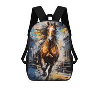 sinyumoney Running Horse Painting Backpack School Large School Backpack for Boys - Perfect for Travel, Work And Daily Use 17inch