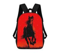 sinyumoney Running Horse Silhouette - Bold Red Power Backpack School Bag Travel College Rucksack Backpacks for Men, Women & Teenage Boys 17inch
