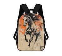 sinyumoney Running Horse Sketch with Orange Accents Rucksack Computer Rucksack for School/Work/Travel for Teenage Girls Boys Women Men 17inch