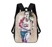 sinyumoney Running Woman Watercolor Art Children's Backpacks School Backpack 3D Printed Backpack for Kids Travel Rucksacks Book Bags Kids School Bag 17inch