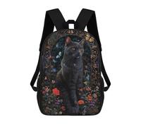 sinyumoney Russian Blue 3D Printed Children's School Backpack for Kids High Capacity Travel Rucksacks Book Bags Kids School Bag Back Pack 17inch