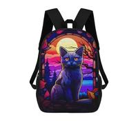 sinyumoney Russian Blue Cat Backpack School Bag Large Water Resistant Laptop Backpack for School/Work/Travel 17inch