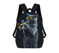 sinyumoney Russian Blue Trumpet Backpack School Bag School Secondary High School College Backpack Travel for Teenage Girls Boys Women Men 17inch